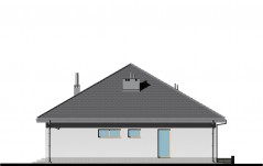 Parterowy dom z jednostanowiskowym garażem - elewacja