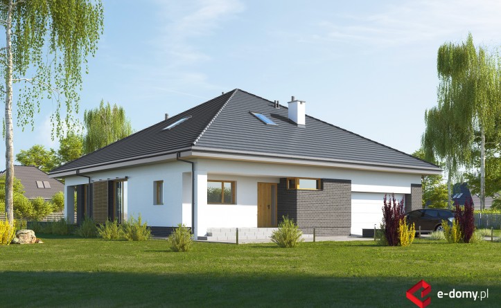 E-230 Niewielki dom z symetrycznym dachem - wizualizacja
