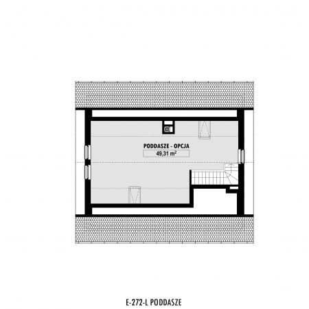 Mały dom z rozbudowaną sypialnią - rzut