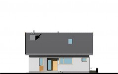 Mały dom z rozbudowaną sypialnią - elewacja