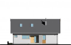 Dom o prostej bryle z dwuspadowym dachem - elewacja