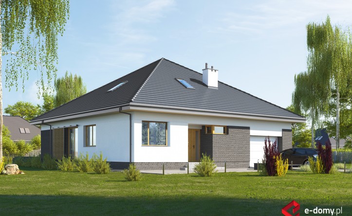 E-268 Kompaktowy dom z czterospadowym dachem - wizualizacja